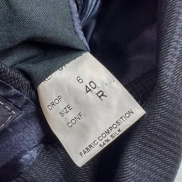 Emilio‎ Yuste Blazer Mens 40R Charcoal Silk Wool Two Button Side Vents Italy